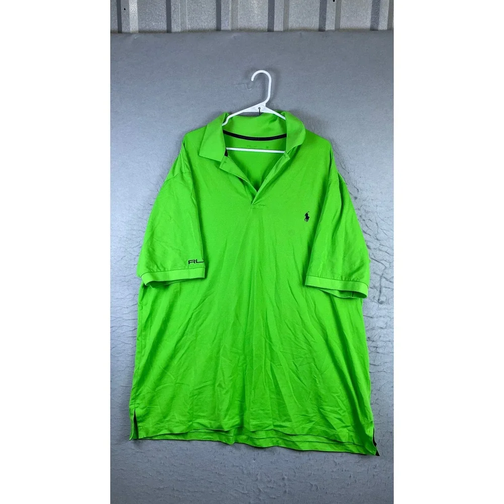 Polo Ralph Lauren RLX Polo Shirt Mens XL Green Good Performance Golf Pony Logo